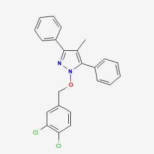 molecular formula C23H18Cl2N2O B2548628 1-[(3,4-dichlorobenzyl)oxy]-4-methyl-3,5-diphenyl-1H-pyrazole CAS No. 400084-08-4