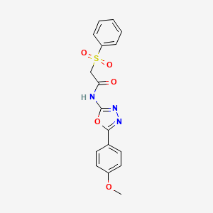 molecular formula C17H15N3O5S B2548629 2-(苯磺酰基)-N-[5-(4-甲氧基苯基)-1,3,4-恶二唑-2-基]乙酰胺 CAS No. 895463-94-2