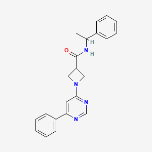 N-(1-phenylethyl)-1-(6-phenylpyrimidin-4-yl)azetidine-3-carboxamide