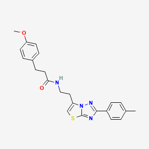 molecular formula C23H24N4O2S B2548634 3-(4-methoxyphenyl)-N-(2-(2-(p-tolyl)thiazolo[3,2-b][1,2,4]triazol-6-yl)ethyl)propanamide CAS No. 896012-62-7