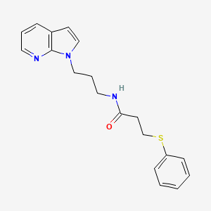 molecular formula C19H21N3OS B2548638 N-(3-(1H-pyrrolo[2,3-b]pyridin-1-yl)propyl)-3-(phenylthio)propanamide CAS No. 1798458-91-9