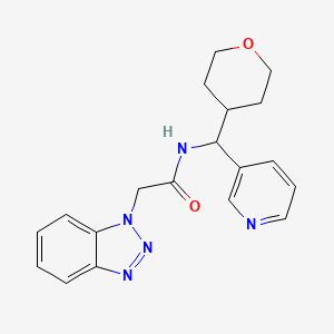 2-(1H-benzo[d][1,2,3]triazol-1-yl)-N-(pyridin-3-yl(tetrahydro-2H-pyran-4-yl)methyl)acetamide