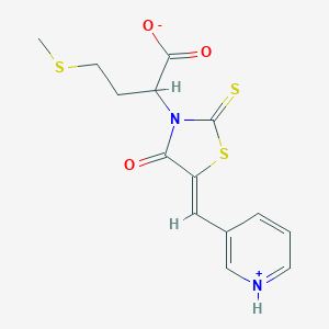 4-methylsulfanyl-2-[(5Z)-4-oxo-5-(pyridin-1-ium-3-ylmethylidene)-2-sulfanylidene-1,3-thiazolidin-3-yl]butanoate