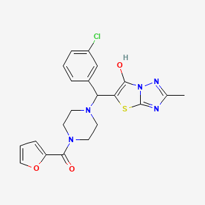 (4-((3-Chlorophenyl)(6-hydroxy-2-methylthiazolo[3,2-b][1,2,4]triazol-5-yl)methyl)piperazin-1-yl)(furan-2-yl)methanone