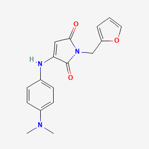 molecular formula C17H17N3O3 B2548656 3-((4-(二甲氨基)苯基)氨基)-1-(呋喃-2-基甲基)-1H-吡咯-2,5-二酮 CAS No. 920948-32-9