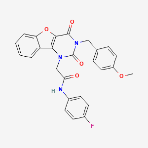N-(4-fluorophenyl)-2-(3-(4-methoxybenzyl)-2,4-dioxo-3,4-dihydrobenzofuro[3,2-d]pyrimidin-1(2H)-yl)acetamide