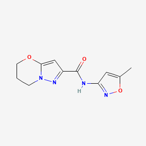 molecular formula C11H12N4O3 B2548660 N-(5-methylisoxazol-3-yl)-6,7-dihydro-5H-pyrazolo[5,1-b][1,3]oxazine-2-carboxamide CAS No. 1448066-74-7