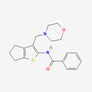 molecular formula C19H22N2O2S B2548663 N-(3-(morfolinometil)-5,6-dihidro-4H-ciclopenta[b]tiofen-2-il)benzamida CAS No. 670268-23-2