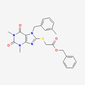 Benzyl 2-[1,3-dimethyl-7-[(3-methylphenyl)methyl]-2,6-dioxopurin-8-yl]sulfanylacetate