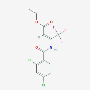 molecular formula C13H10Cl2F3NO3 B2548665 ethyl (E)-3-[(2,4-dichlorobenzoyl)amino]-4,4,4-trifluoro-2-butenoate CAS No. 400088-74-6