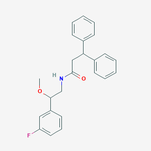N-[2-(3-fluorophenyl)-2-methoxyethyl]-3,3-diphenylpropanamide