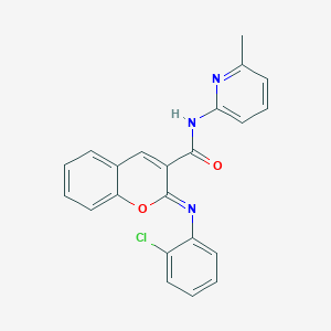 molecular formula C22H16ClN3O2 B2548680 (2Z)-2-[(2-chlorophenyl)imino]-N-(6-methylpyridin-2-yl)-2H-chromene-3-carboxamide CAS No. 1327184-49-5