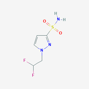 molecular formula C5H7F2N3O2S B2548681 1-(2,2-Difluoroethyl)pyrazole-3-sulfonamide CAS No. 2428478-93-5