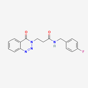 molecular formula C17H15FN4O2 B2548691 N-[(4-氟苯基)甲基]-3-(4-氧代-1,2,3-苯并三嗪-3-基)丙酰胺 CAS No. 440331-52-2