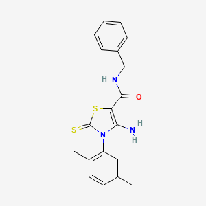 4-amino-N-benzyl-3-(2,5-dimethylphenyl)-2-thioxo-2,3-dihydrothiazole-5-carboxamide