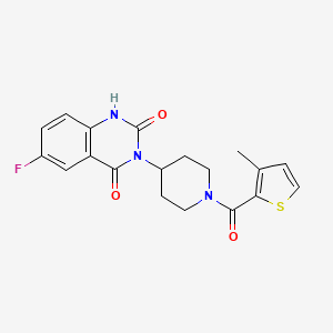 6-fluoro-3-(1-(3-methylthiophene-2-carbonyl)piperidin-4-yl)quinazoline-2,4(1H,3H)-dione