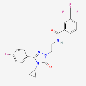 molecular formula C21H18F4N4O2 B2548705 N-(2-(4-cyclopropyl-3-(4-fluorophenyl)-5-oxo-4,5-dihydro-1H-1,2,4-triazol-1-yl)ethyl)-3-(trifluoromethyl)benzamide CAS No. 2319896-31-4