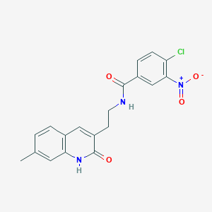 4-chloro-N-(2-(7-methyl-2-oxo-1,2-dihydroquinolin-3-yl)ethyl)-3-nitrobenzamide