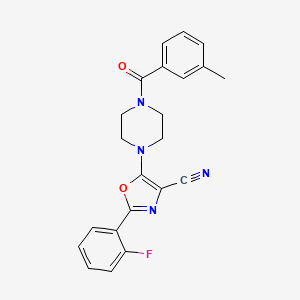 2-(2-fluorophenyl)-5-[4-(3-methylbenzoyl)piperazin-1-yl]-1,3-oxazole-4-carbonitrile