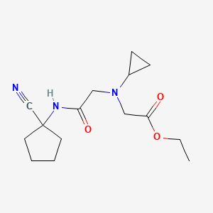 molecular formula C15H23N3O3 B2548716 Ethyl 2-({[(1-cyanocyclopentyl)carbamoyl]methyl}(cyclopropyl)amino)acetate CAS No. 1241070-11-0