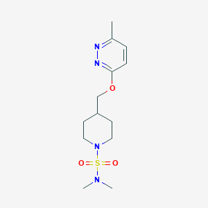 molecular formula C13H22N4O3S B2548718 N,N-Dimethyl-4-[(6-methylpyridazin-3-yl)oxymethyl]piperidine-1-sulfonamide CAS No. 2380067-36-5