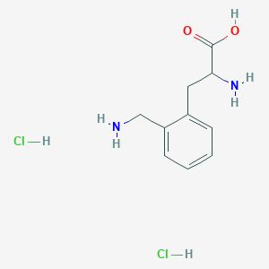 molecular formula C10H16Cl2N2O2 B2548740 2-Amino-3-[2-(aminomethyl)phenyl]propanoic acid dihydrochloride CAS No. 2225146-00-7