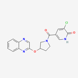 molecular formula C18H15ClN4O3 B2548744 3-Chloro-5-[3-(quinoxalin-2-yloxy)pyrrolidine-1-carbonyl]pyridin-2-ol CAS No. 2097904-27-1