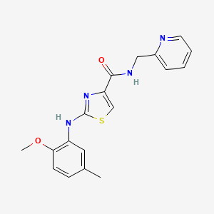 2-((2-methoxy-5-methylphenyl)amino)-N-(pyridin-2-ylmethyl)thiazole-4-carboxamide