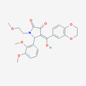 molecular formula C24H25NO8 B254875 4-(2,3-dihydro-1,4-benzodioxin-6-ylcarbonyl)-5-(2,3-dimethoxyphenyl)-3-hydroxy-1-(2-methoxyethyl)-1,5-dihydro-2H-pyrrol-2-one 