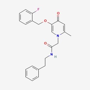 molecular formula C23H23FN2O3 B2548750 2-(5-((2-fluorobenzyl)oxy)-2-methyl-4-oxopyridin-1(4H)-yl)-N-phenethylacetamide CAS No. 941916-12-7