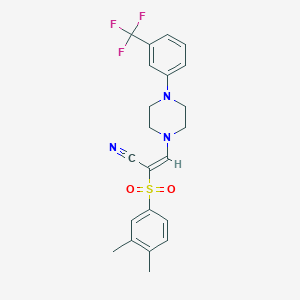 (E)-2-((3,4-dimethylphenyl)sulfonyl)-3-(4-(3-(trifluoromethyl)phenyl)piperazin-1-yl)acrylonitrile