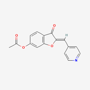 molecular formula C16H11NO4 B2548760 [(2Z)-3-oxo-2-(pyridin-4-ylmethylidene)-1-benzofuran-6-yl] acetate CAS No. 622358-20-7