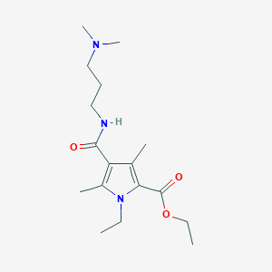 ethyl 4-((3-(dimethylamino)propyl)carbamoyl)-1-ethyl-3,5-dimethyl-1H-pyrrole-2-carboxylate