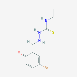 molecular formula C10H12BrN3OS B254878 1-[[(E)-(3-bromo-6-oxocyclohexa-2,4-dien-1-ylidene)methyl]amino]-3-ethylthiourea 