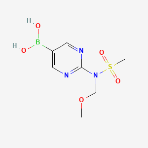 molecular formula C7H12BN3O5S B2548780 2-[N-(Methoxymethyl)methanesulfonamido]pyrimidine-5-boronic acid CAS No. 2096338-10-0