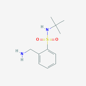 molecular formula C11H18N2O2S B2548782 2-(氨基甲基)-N-叔丁基苯-1-磺酰胺 CAS No. 953745-64-7