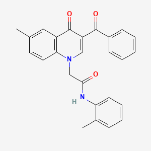 2-(3-benzoyl-6-methyl-4-oxoquinolin-1-yl)-N-(2-methylphenyl)acetamide