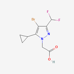 molecular formula C9H9BrF2N2O2 B2548795 [4-bromo-5-cyclopropyl-3-(difluoromethyl)-1H-pyrazol-1-yl]acetic acid CAS No. 1001500-11-3