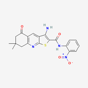 3-amino-7,7-dimethyl-N-(2-nitrophenyl)-5-oxo-5,6,7,8-tetrahydrothieno[2,3-b]quinoline-2-carboxamide