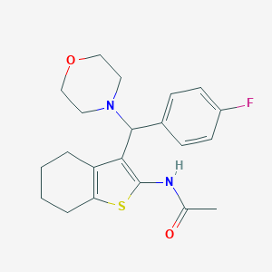 molecular formula C21H25FN2O2S B254880 N-(3-((4-fluorophenyl)(morpholino)methyl)-4,5,6,7-tetrahydrobenzo[b]thiophen-2-yl)acetamide 