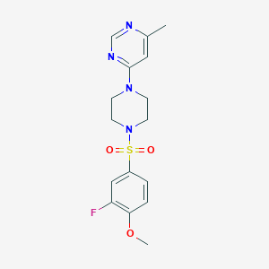 4-(4-((3-Fluoro-4-methoxyphenyl)sulfonyl)piperazin-1-yl)-6-methylpyrimidine