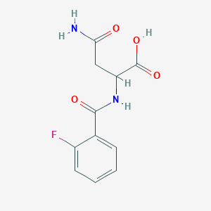 molecular formula C11H11FN2O4 B2548809 3-Carbamoyl-2-[(2-fluorophenyl)formamido]propanoic acid CAS No. 1103337-57-0