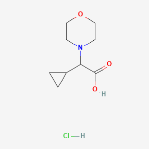 molecular formula C9H16ClNO3 B2548825 2-Cyclopropyl-2-(morpholin-4-yl)acetic acid hydrochloride CAS No. 1354951-16-8