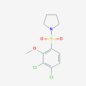 molecular formula C11H13Cl2NO3S B254884 1-[(3,4-Dichloro-2-methoxyphenyl)sulfonyl]pyrrolidine 