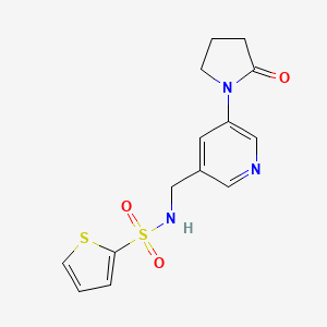 N-((5-(2-oxopyrrolidin-1-yl)pyridin-3-yl)methyl)thiophene-2-sulfonamide