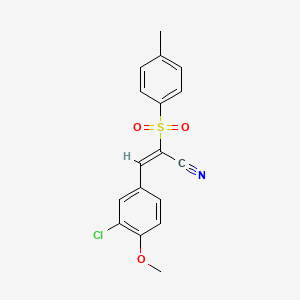 3-(3-Chloro-4-methoxyphenyl)-2-[(4-methylphenyl)sulfonyl]acrylonitrile