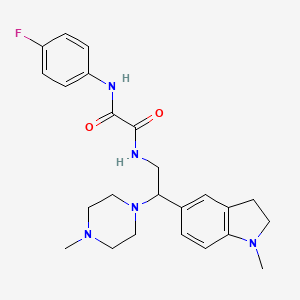 N1-(4-fluorophenyl)-N2-(2-(1-methylindolin-5-yl)-2-(4-methylpiperazin-1-yl)ethyl)oxalamide