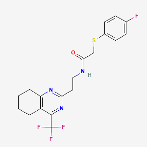 2-((4-fluorophenyl)thio)-N-(2-(4-(trifluoromethyl)-5,6,7,8-tetrahydroquinazolin-2-yl)ethyl)acetamide