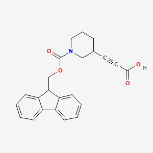 molecular formula C23H21NO4 B2548866 3-(1-{[(9H-芴-9-基)甲氧羰基}哌啶-3-基)丙-2-炔酸 CAS No. 2138033-46-0