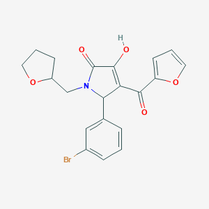 molecular formula C20H18BrNO5 B254887 5-(3-Bromophenyl)-4-(furan-2-carbonyl)-3-hydroxy-1-((tetrahydrofuran-2-yl)methyl)-1H-pyrrol-2(5H)-one 